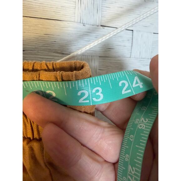 Torrid women’s shorts mustard yellow drawstring packets linen blend plus size - Picture 10 of 14